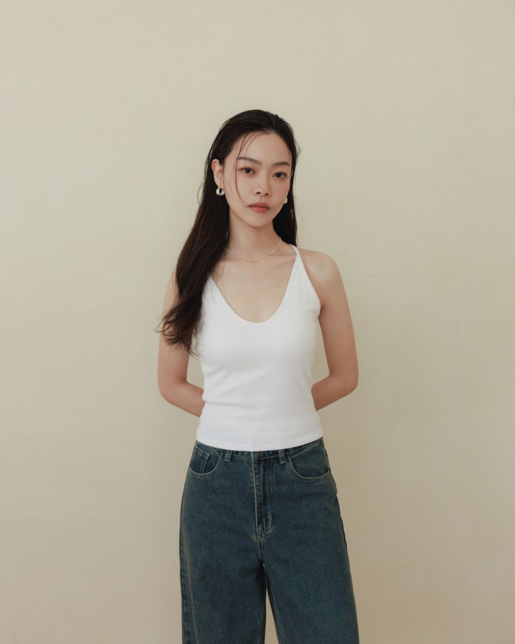 PROJECT.M 舒適坑條U領BRA TOP