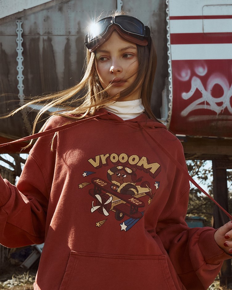 Bobby&Bella飛行熊熊水洗連帽衛衣