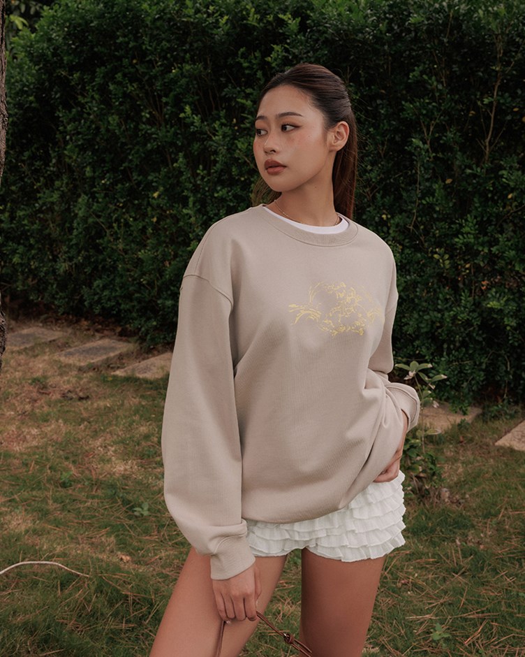 小天使印刷寬鬆衛衣