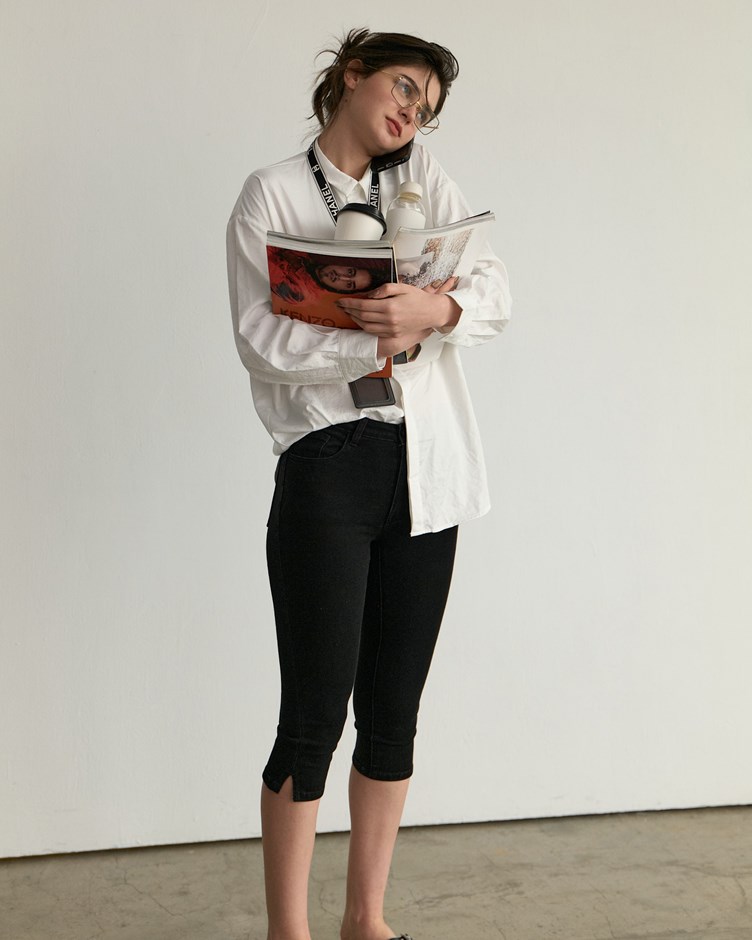 歐美街頭｜顯瘦彈性牛仔六分褲