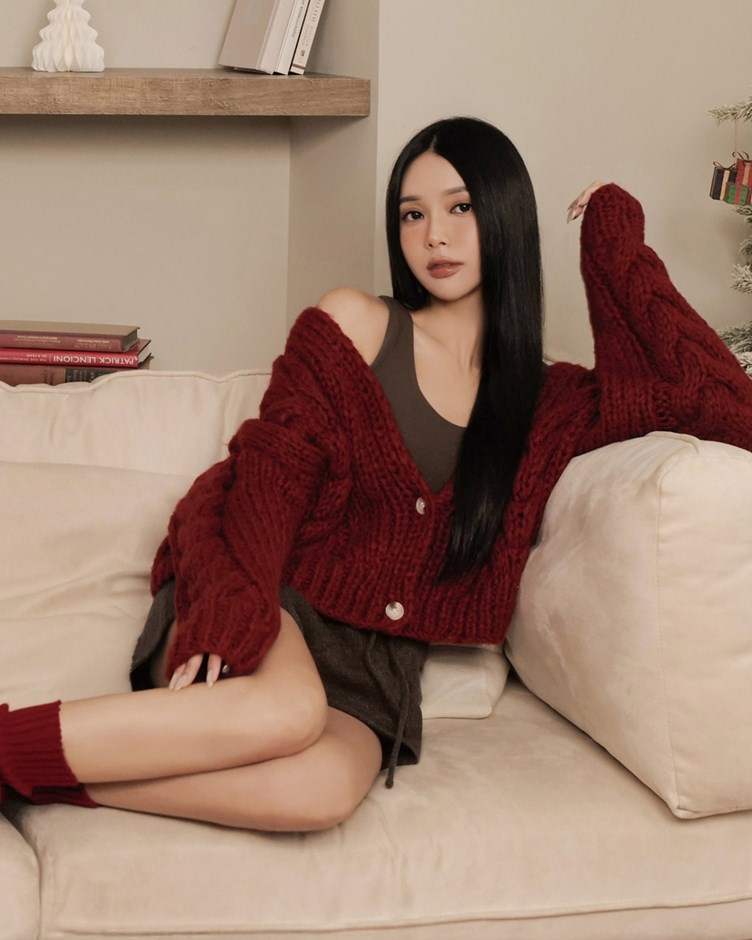 麻花粗針開釦外套