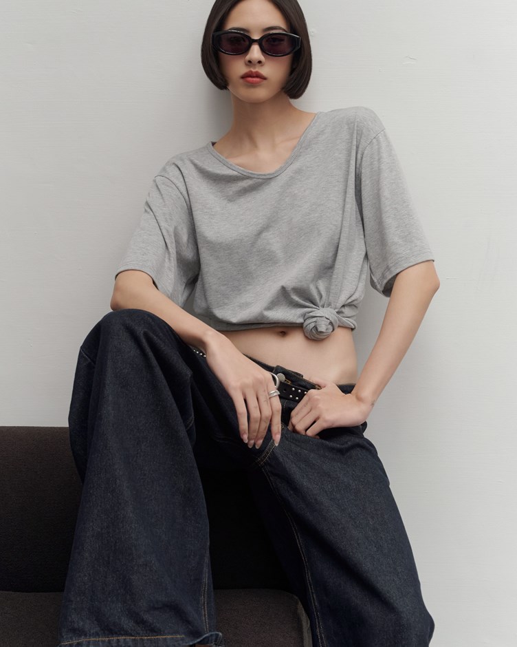 日常柔棉寬版圓領TEE