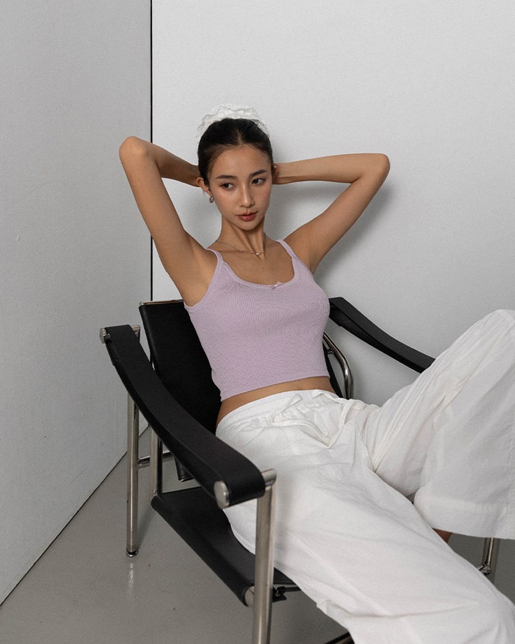 細肩帶花邊背心