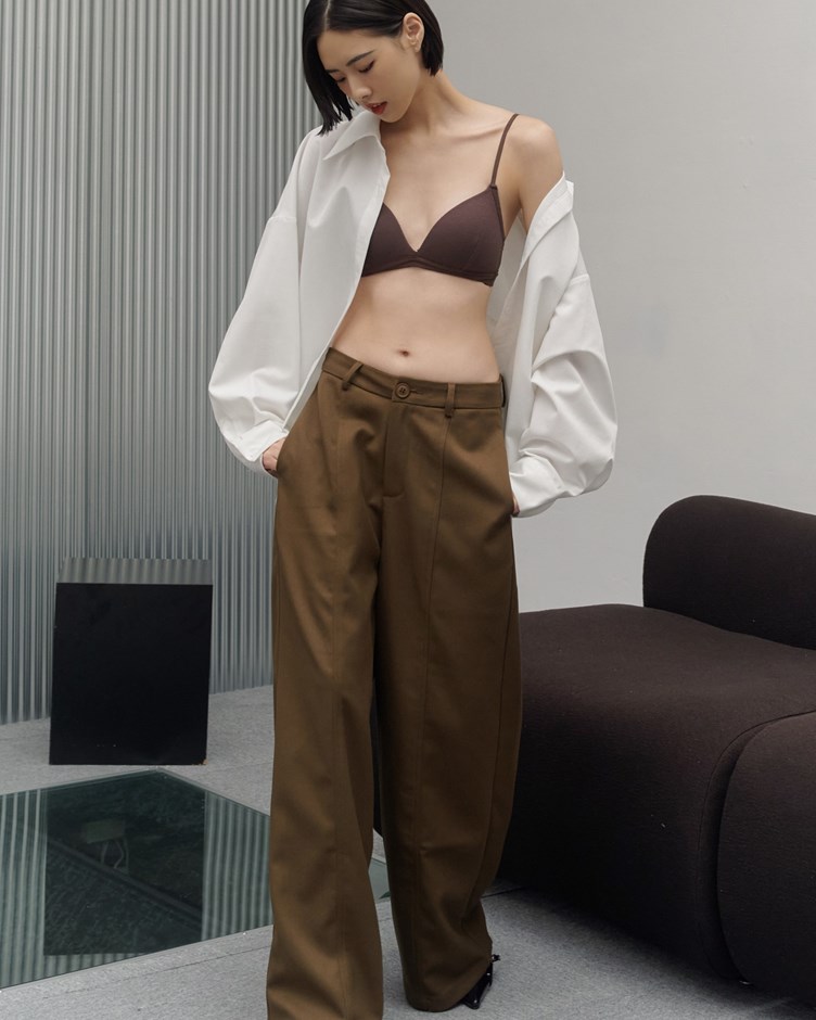 立體剪裁斜紋長褲