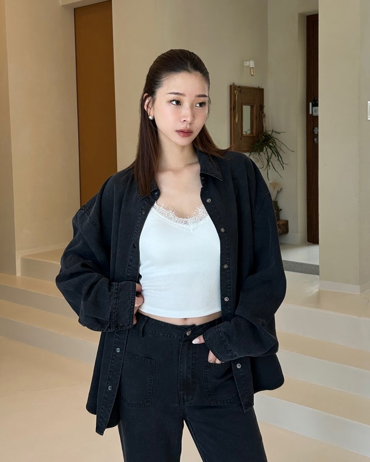天絲牛仔寬鬆襯衫