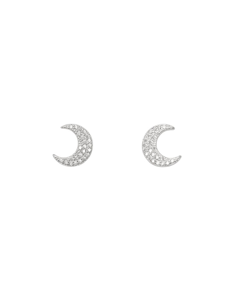 waning moon rhinestones earrings