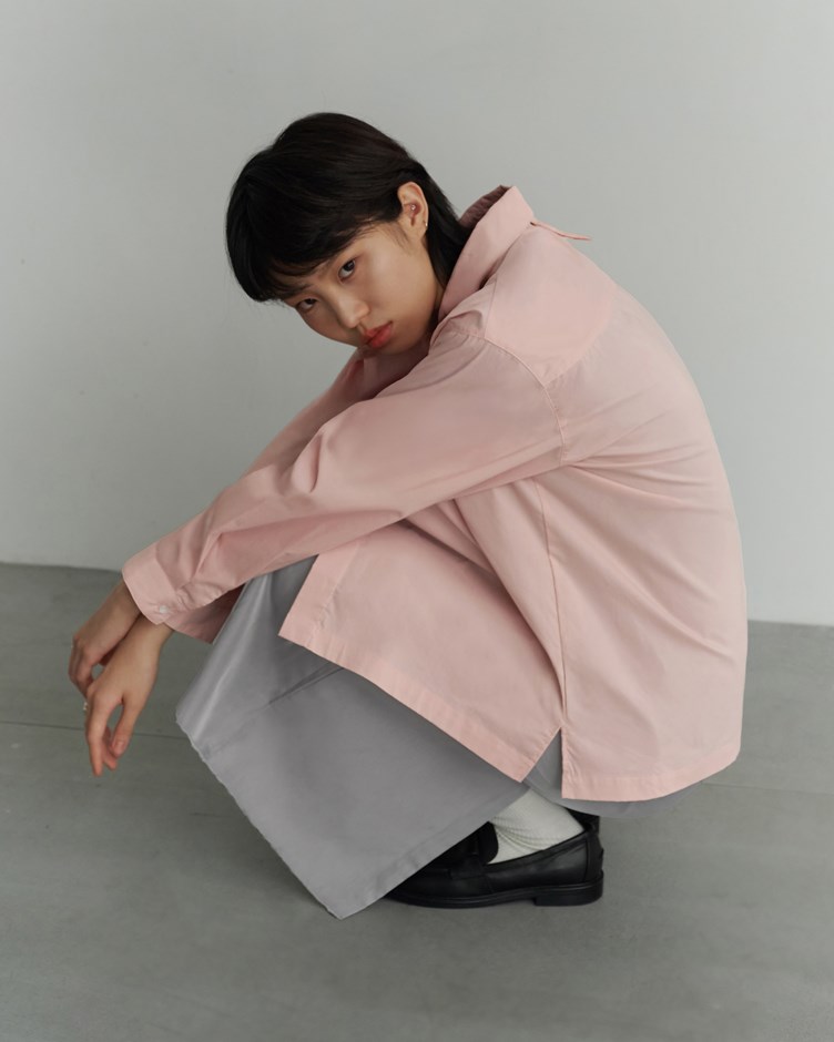 高密織棉質寬版襯衫