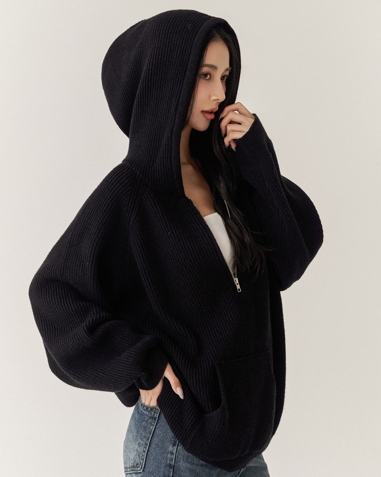 寬鬆連帽針織上衣