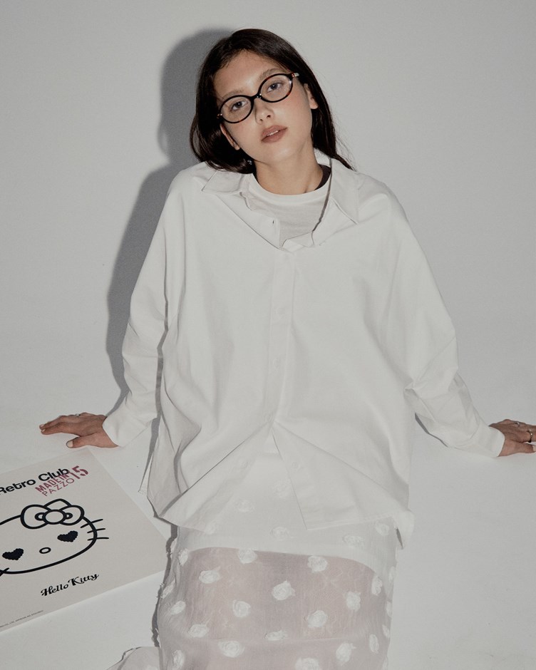 休閒連袖無肩線寬鬆襯衫