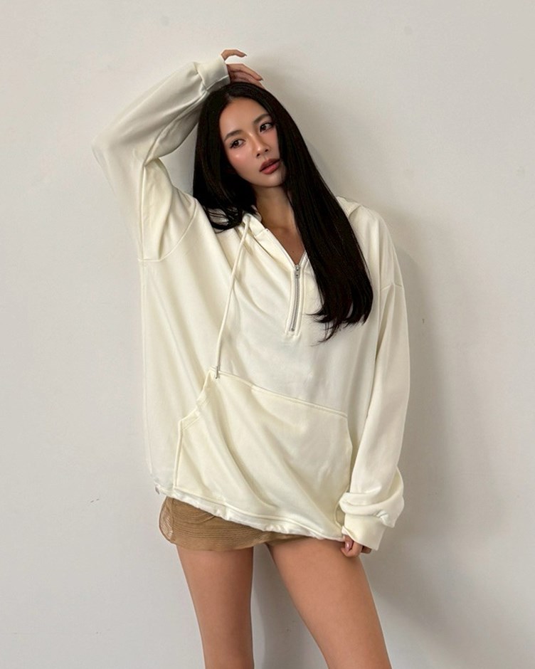 Unisex半拉鍊連帽抽繩衛衣
