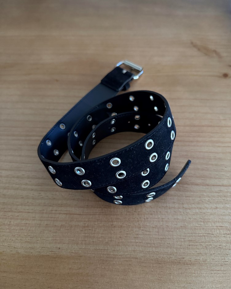 雙排孔造型粗皮帶