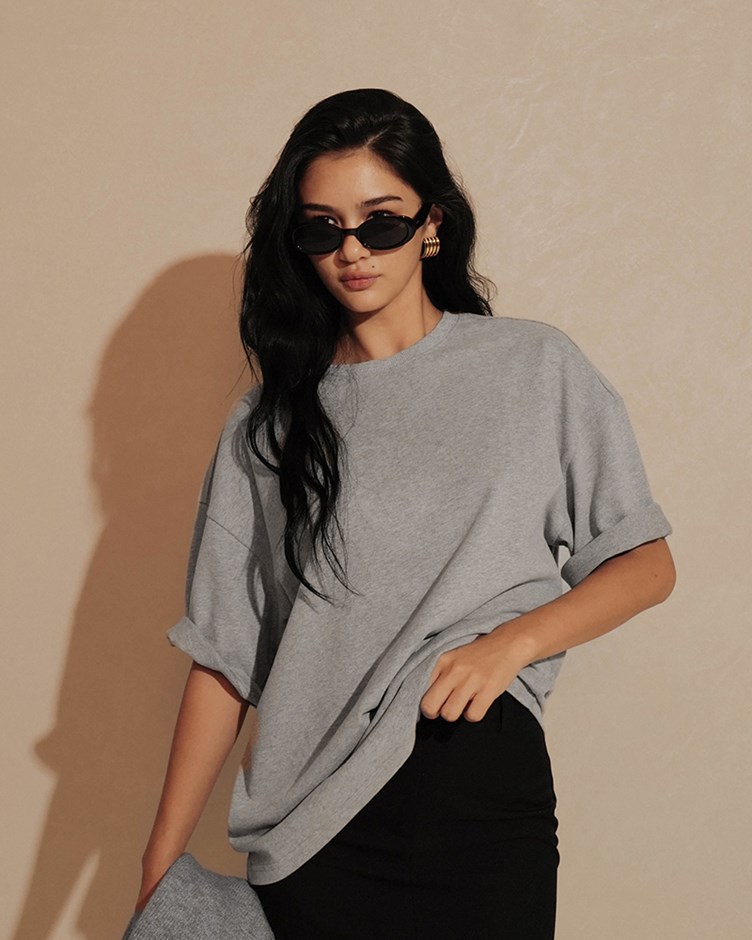 日常磨毛寬鬆短袖上衣(The Elaru label 聯名款-Ruby)