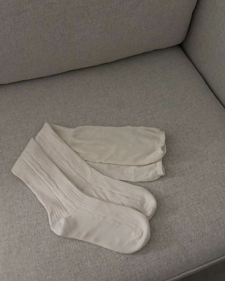 針織線條拼接長襪