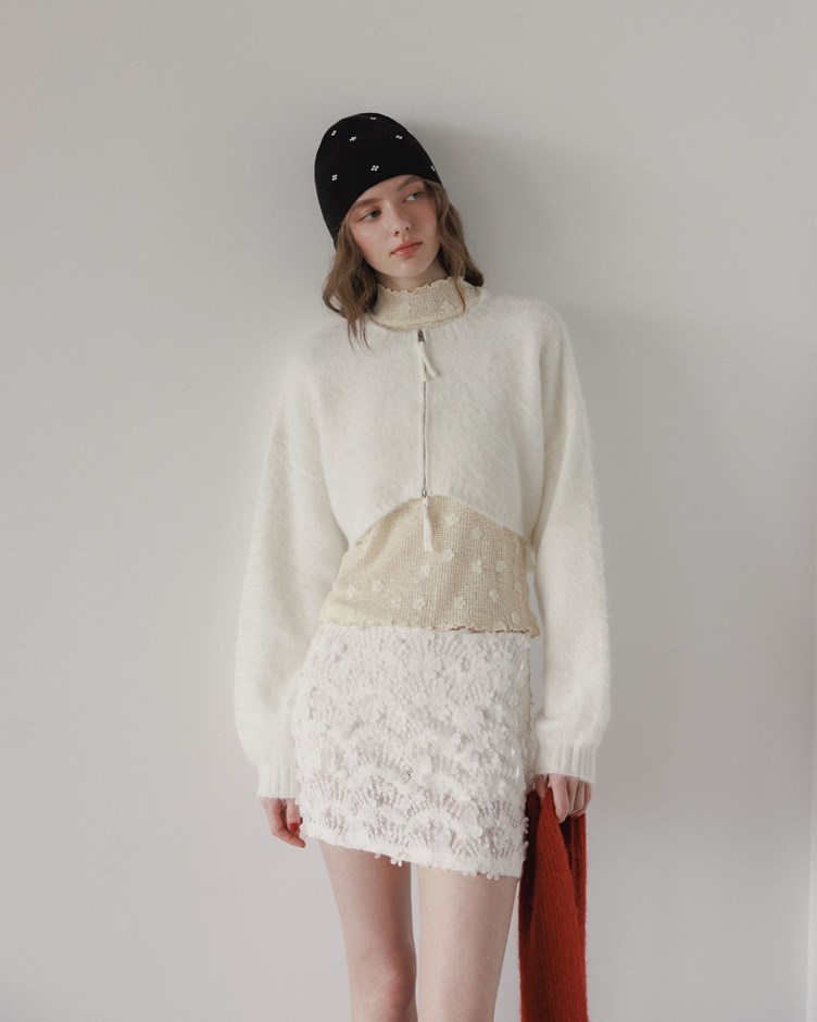 磨毛感澎澎袖針織外套