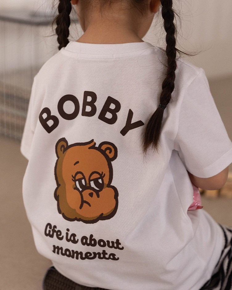 Bobby&Bella時髦熊臉印刷TEE(童)