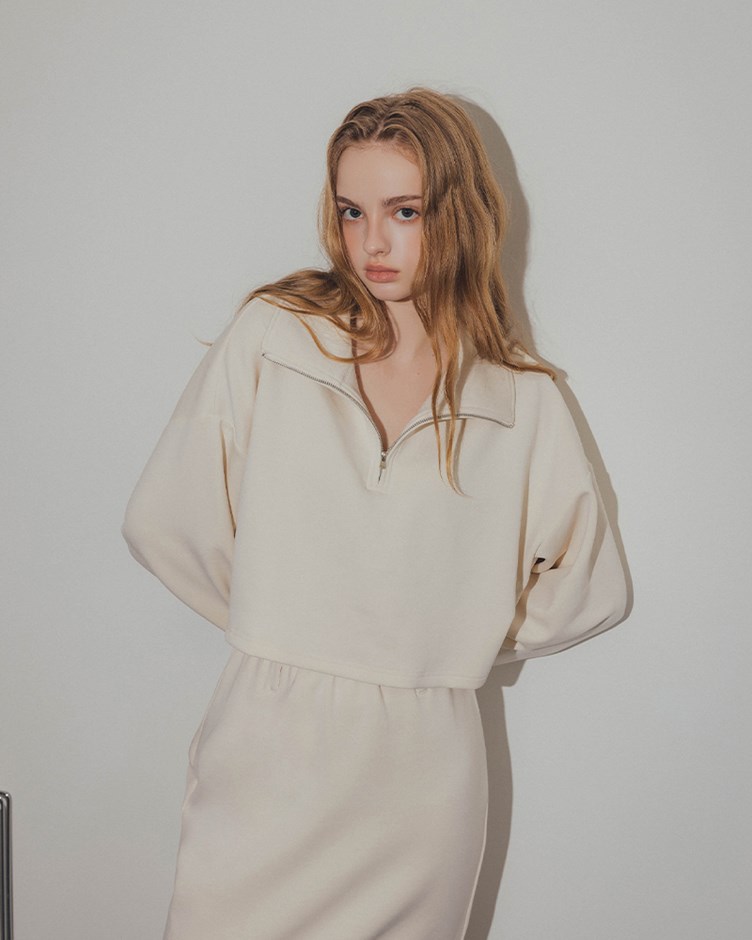 翻領拉鍊短版衛衣