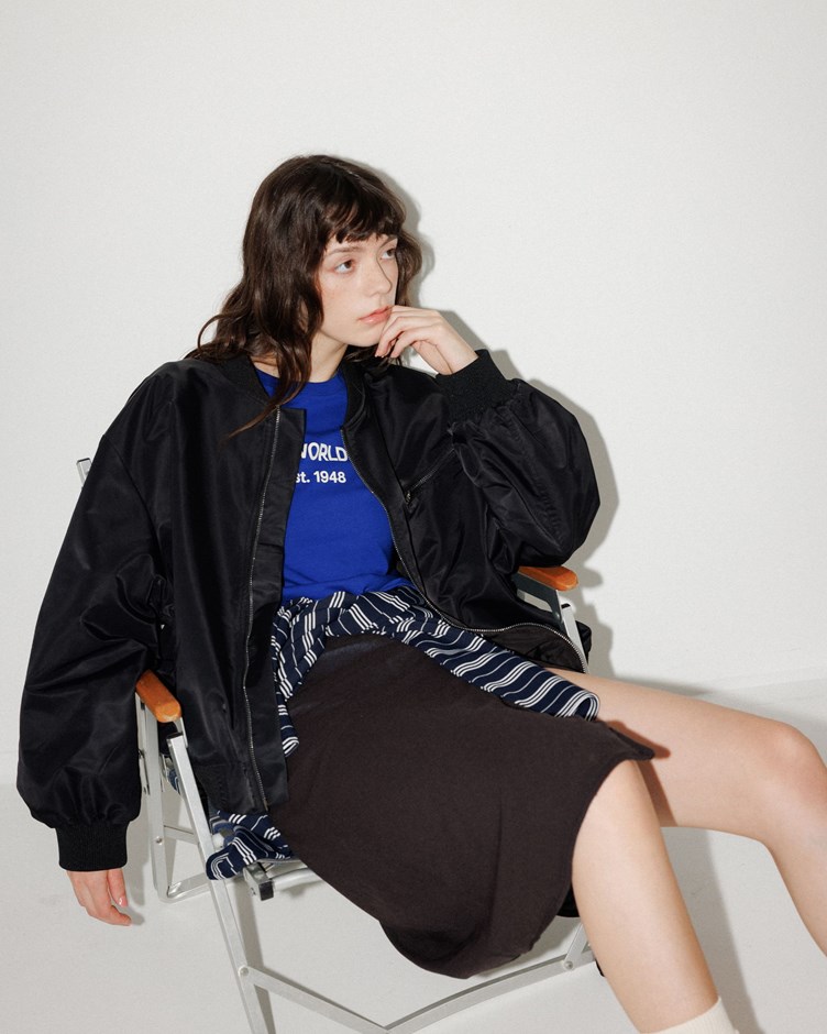 防潑水澎袖寬鬆夾克外套