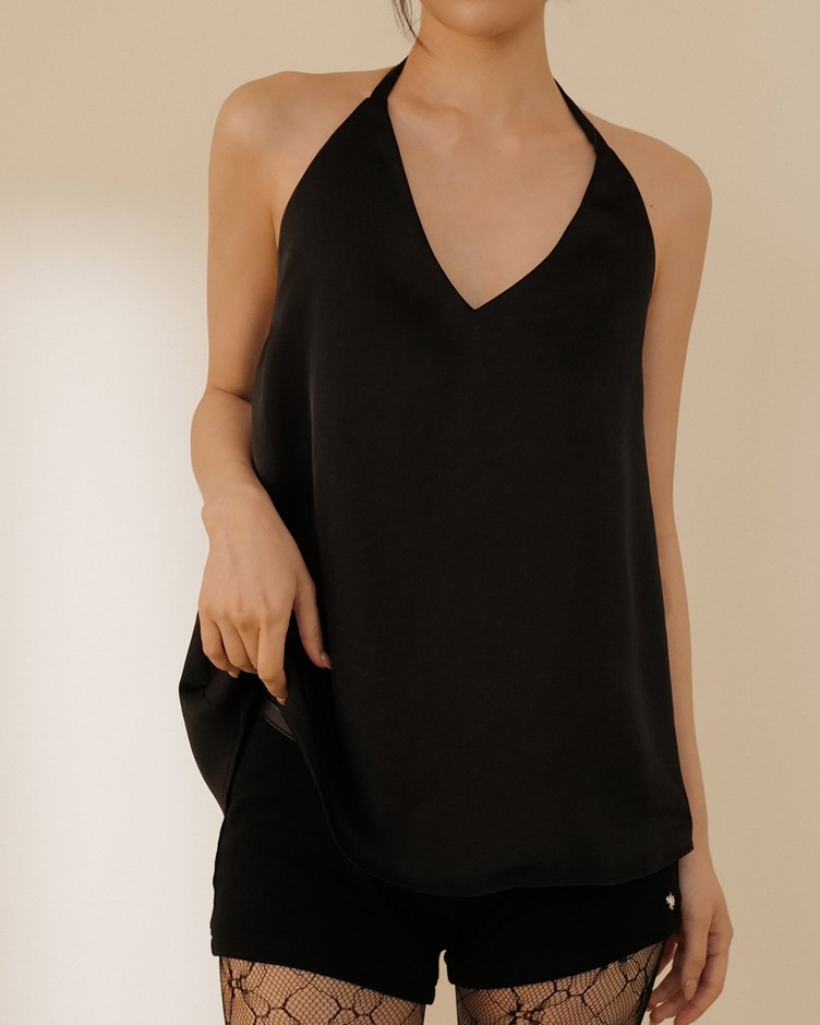 光澤緞面美背綁帶背心