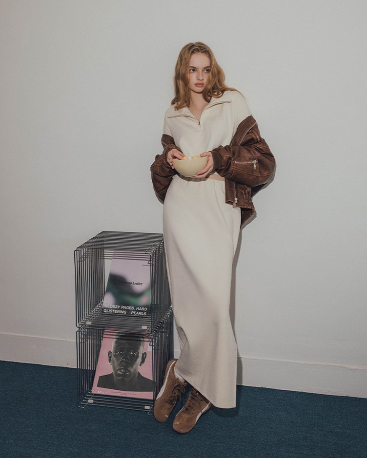 內刷毛直筒長裙