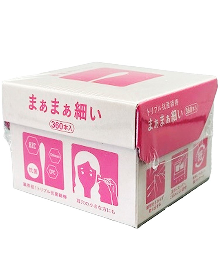 直覺標誌-抗菌極細 紙軸棉棒 360支