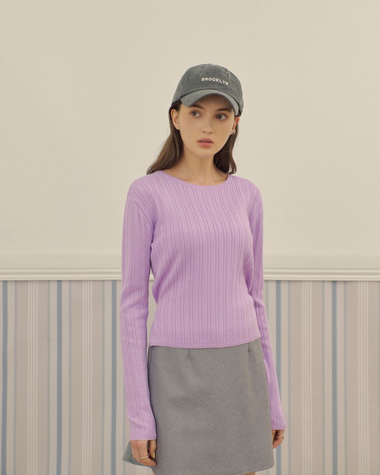 坑紋綁帶造型針織上衣