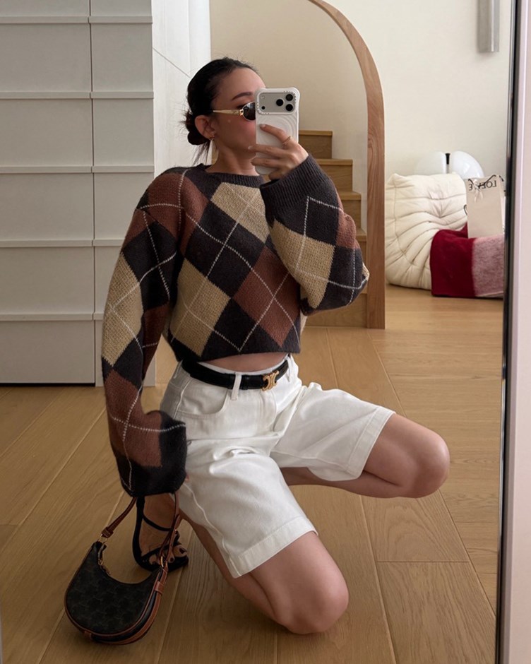 寬鬆斜紋六分褲(22)