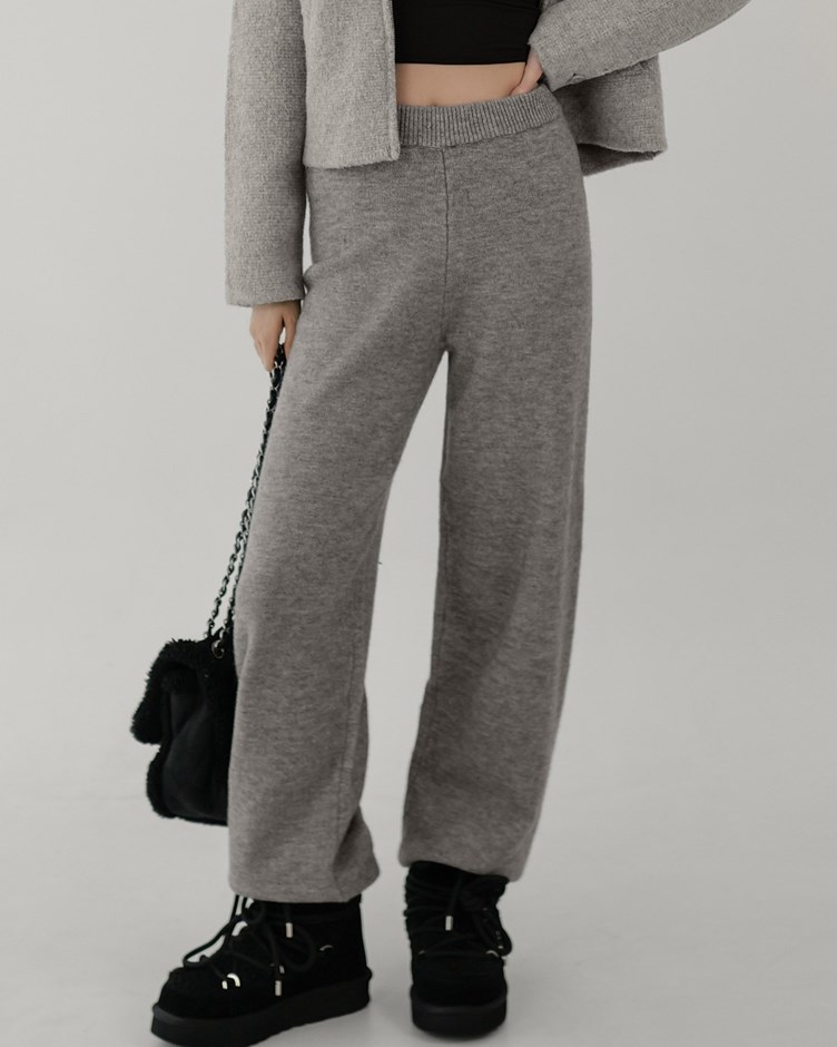 內抽繩針織縮口長褲