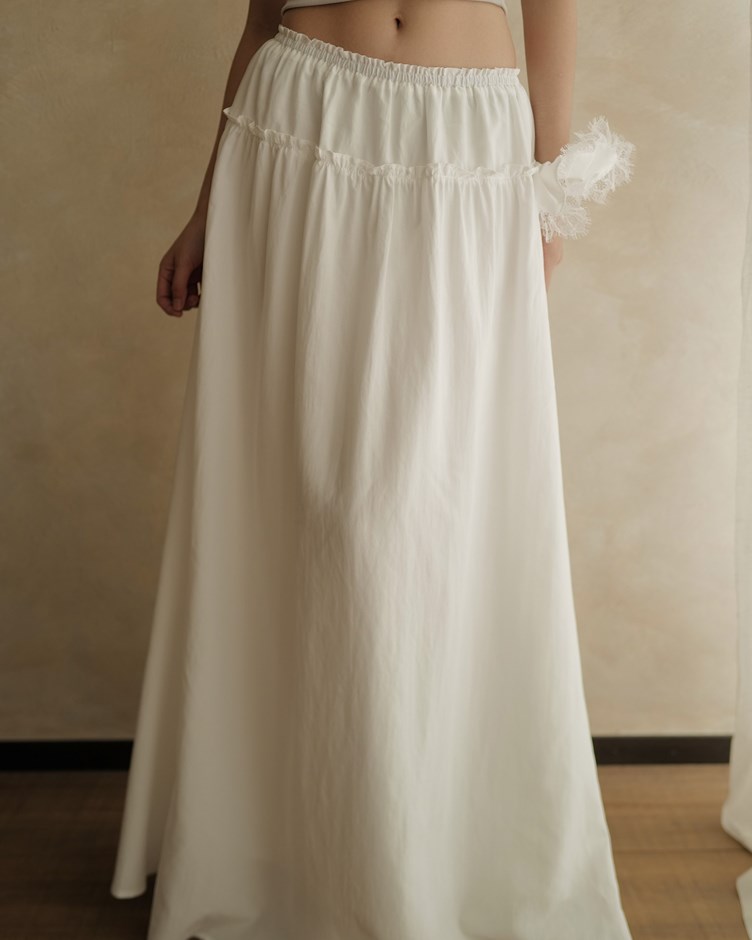 法式輕柔傘擺長裙