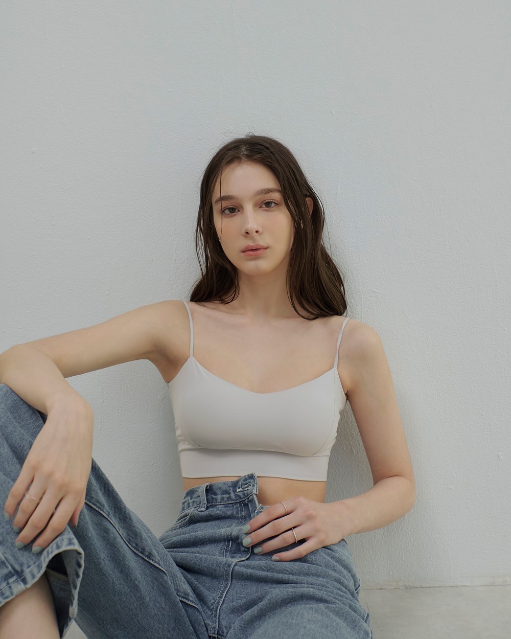 MIT日常舒適V領 BRA TOP (牛奶絲)