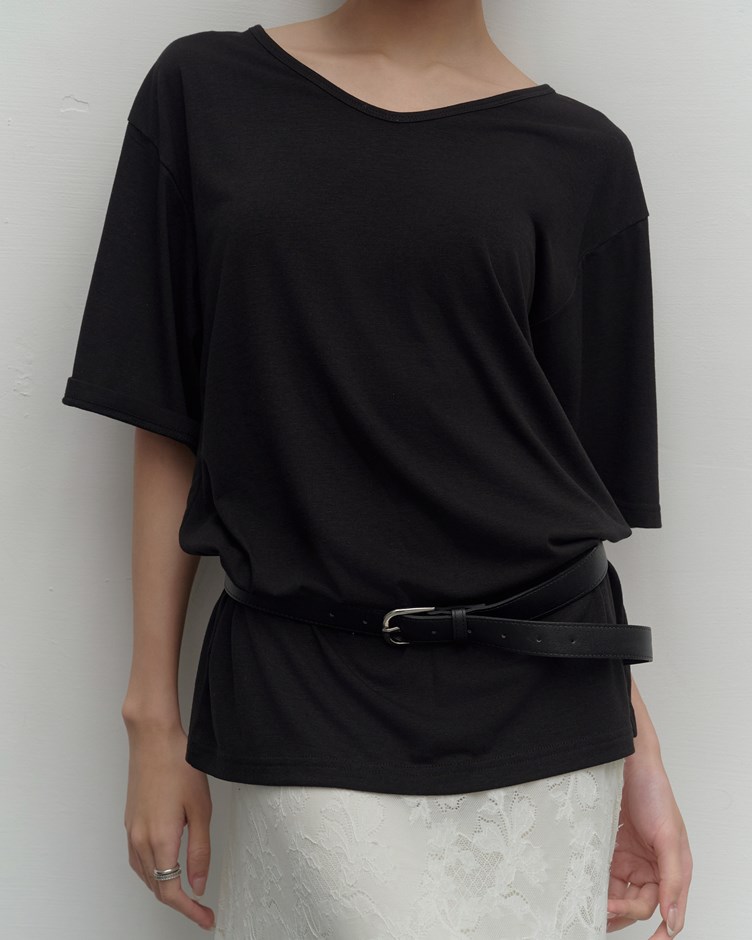 日常柔棉寬版圓領TEE