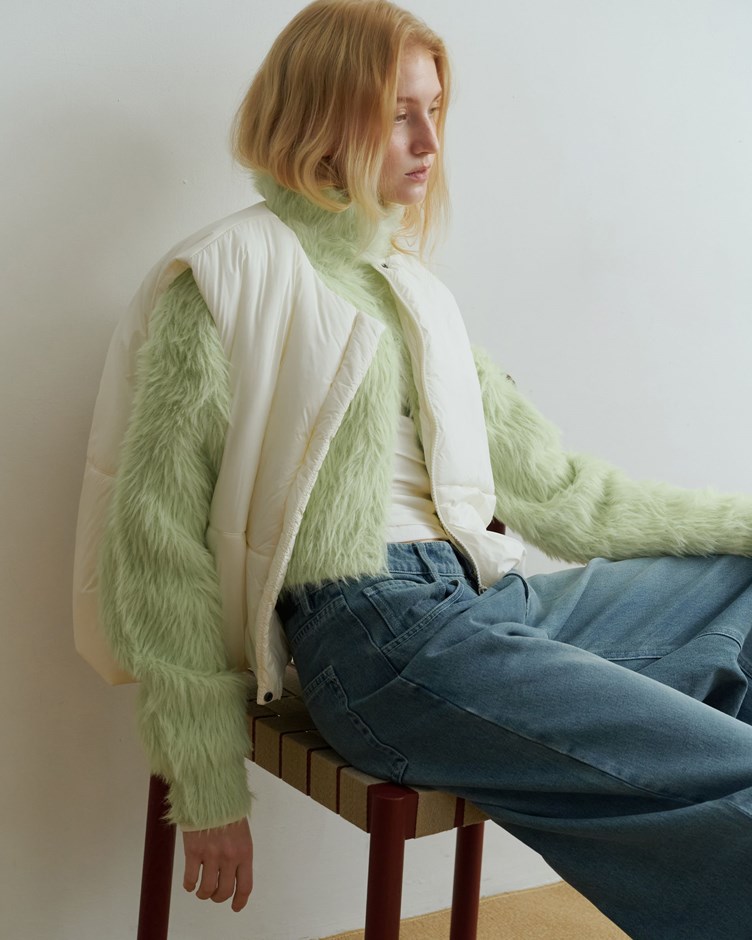 輕量花苞感鋪棉背心外套