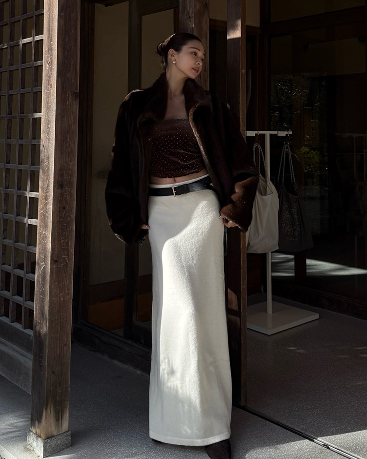 綿羊毛針織長裙