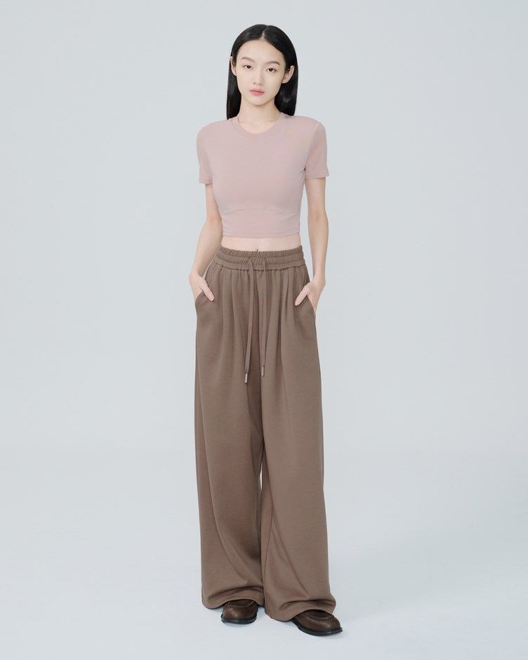 寬腰節高腰棉質長褲