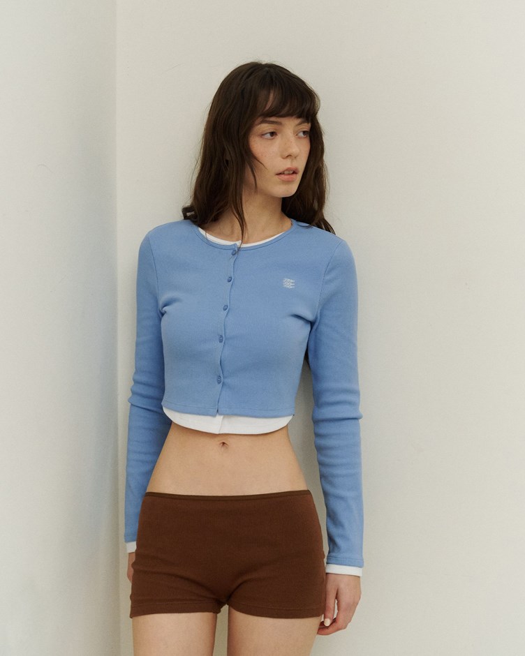 MIT品牌LOGO羅紋假兩件造型上衣