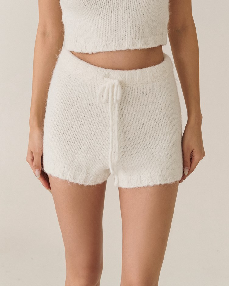 慵懶毛茸針織短褲