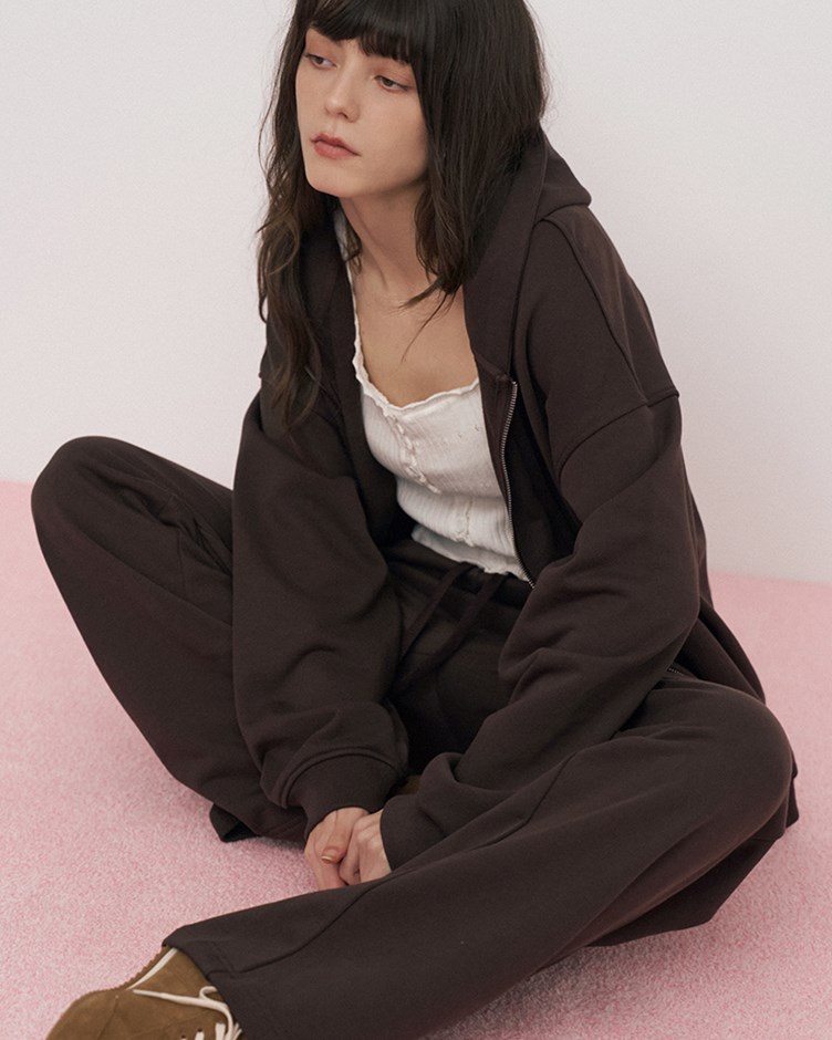 寬鬆拉鍊連帽外套