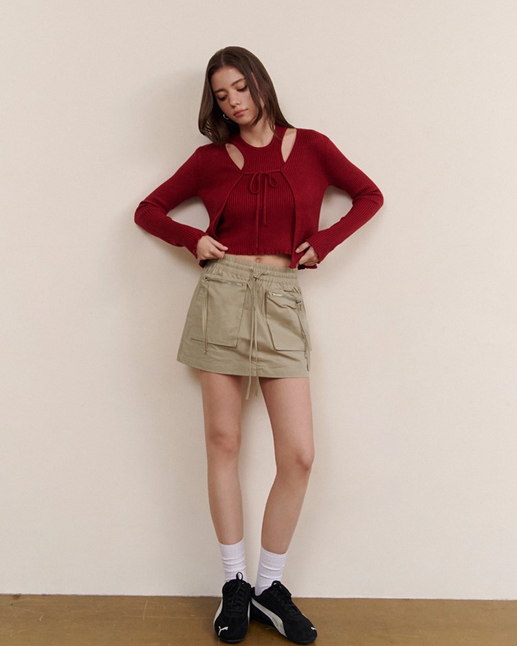 針織削肩背心兩件組