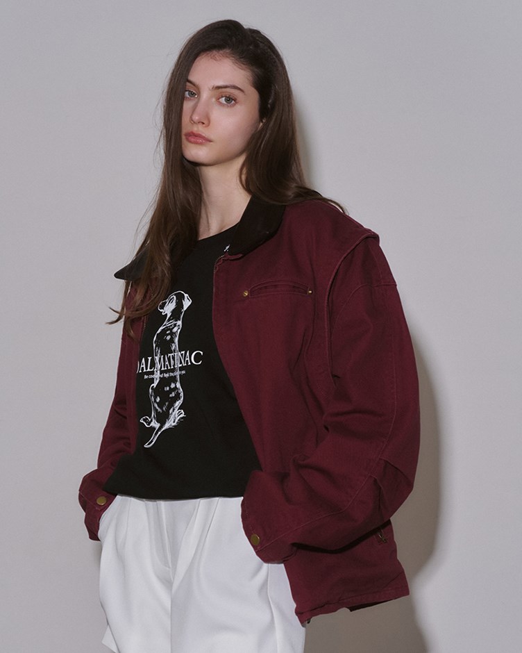 (預購4月中出貨)挺斜紋拚色拉鍊外套(ME.)