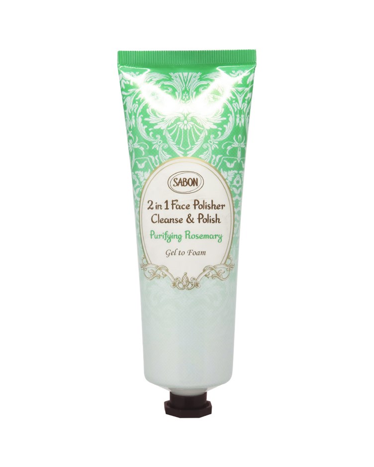 SABON 二合一臉部磨砂潔顏凝露-清新迷迭香(125ml)(條裝)(專櫃公司貨)