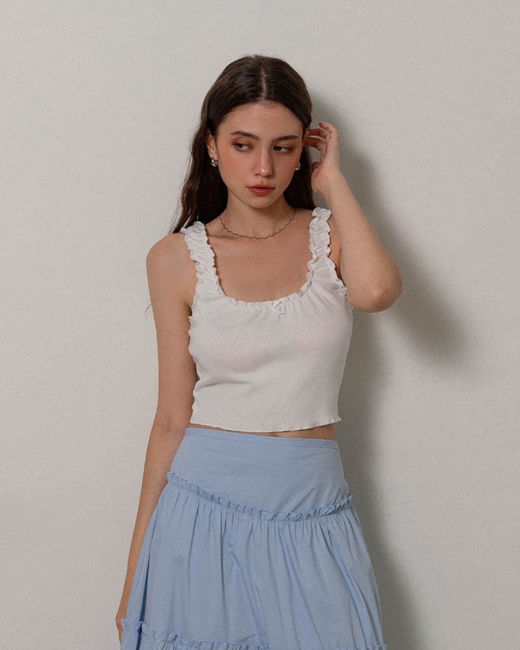 蝴蝶結QQ荷葉邊背心