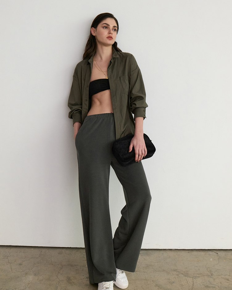 雲朵人造絲｜男女寬版闊腿長褲