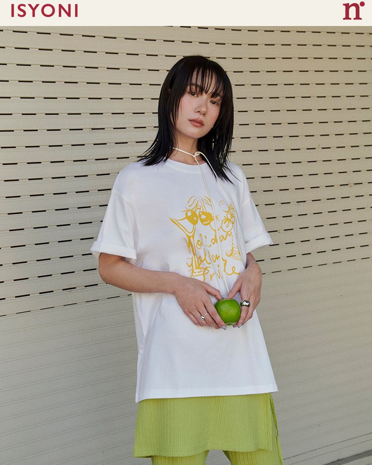 MIT 夏日渡假手繪厚磅印花TEE(佑妮聯名款)