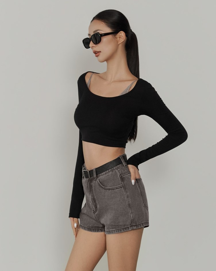 2WAY彈力棉質長袖上衣