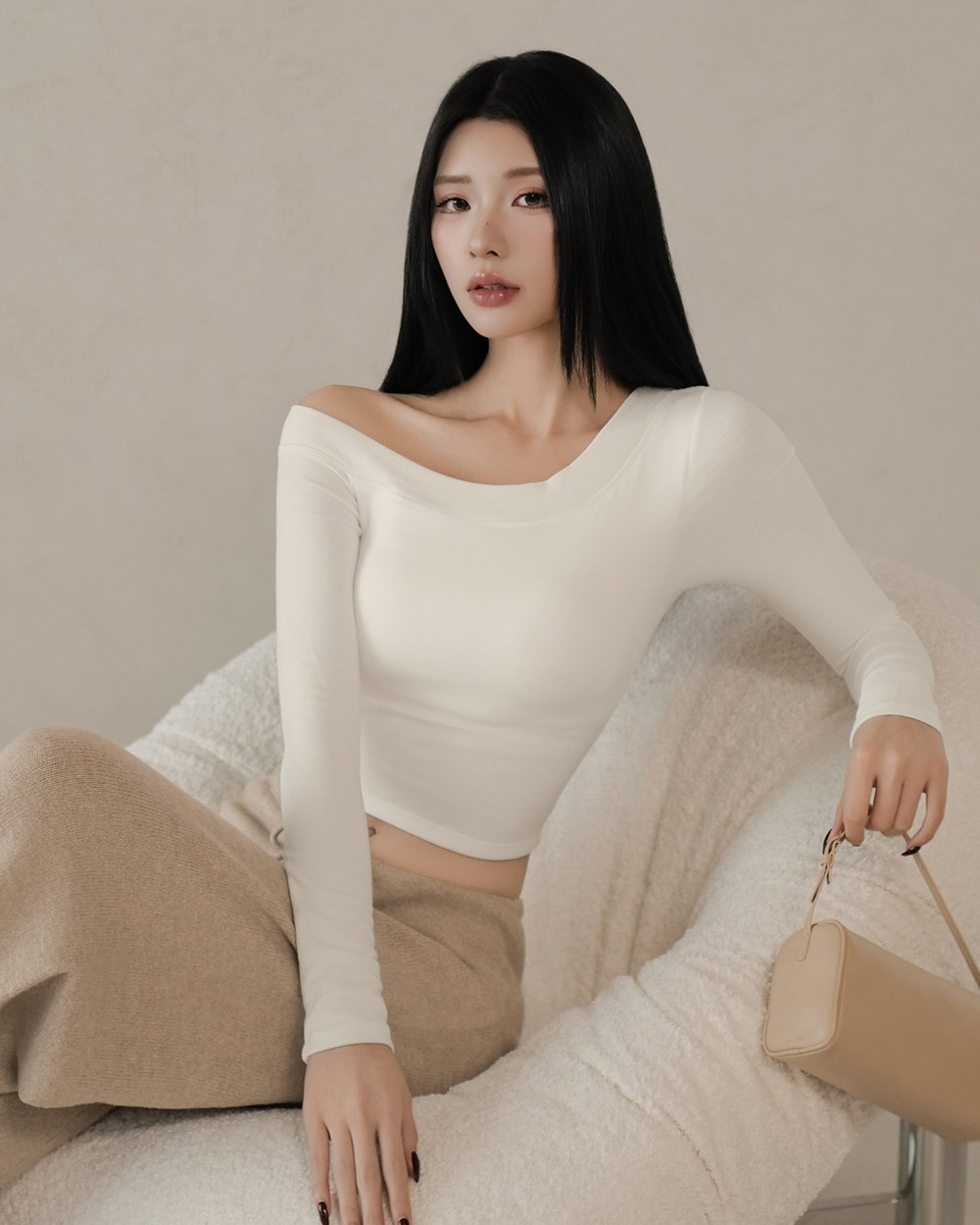 暖絨內磨毛斜肩BRATOP