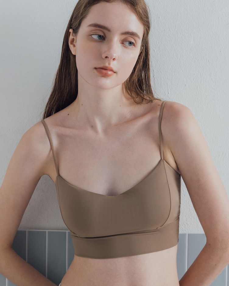 MIT 日常舒適V領 BRA TOP (牛奶絲)