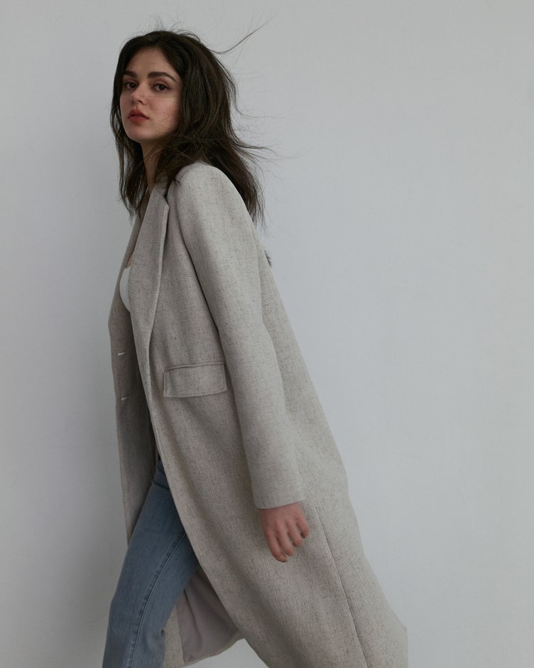 春杏亞麻｜質感長版西裝外套