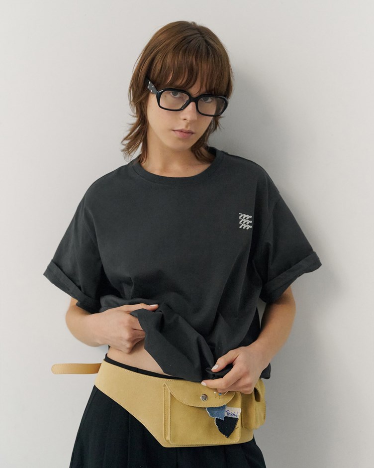 品牌LOGO厚磅冰膚舒芙棉寬鬆圓領上衣(unisex)