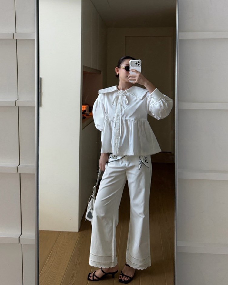 (預購4月初出貨)花邊造型九分褲