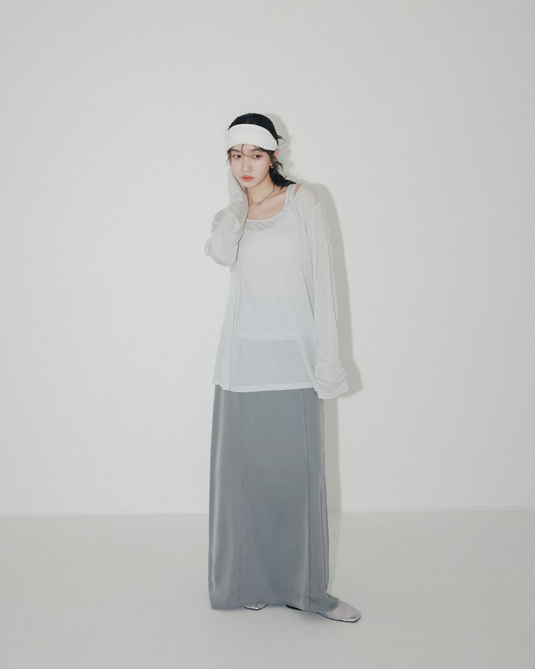 霧面光澤車線垂墜長裙