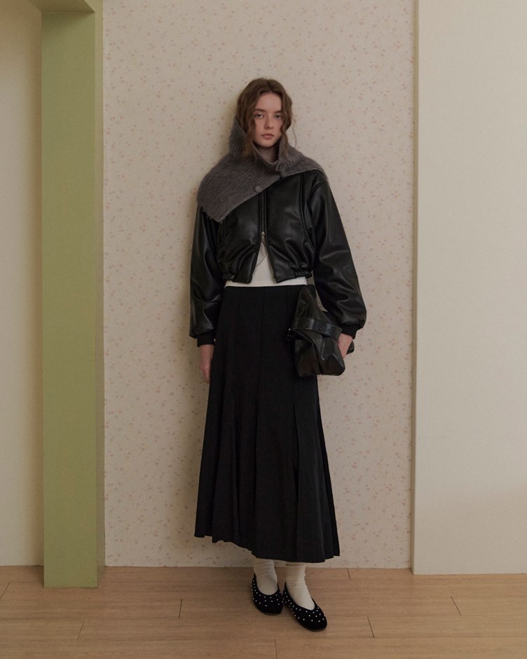 質感無腰結飾線傘襬裙